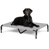 PVY cama elevada para exteriores en gris, ideal para perros grandes
