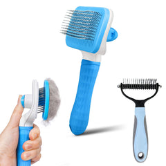 PWOD cepillo auto limpiante para perros y gatos, reduce pelos sueltos con manejo cómodo.