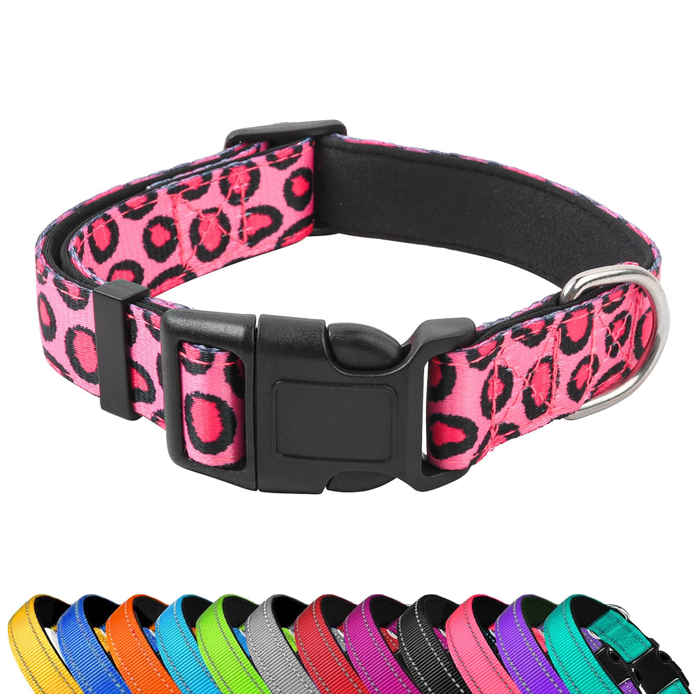 PWOD collar reflectivo en neopreno suave para perros, ideal para paseos nocturnos.