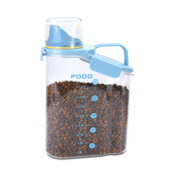 P-ZOONPE contenedor de alimento para mascotas, vista frontal, mantiene frescura y facilita el acceso.