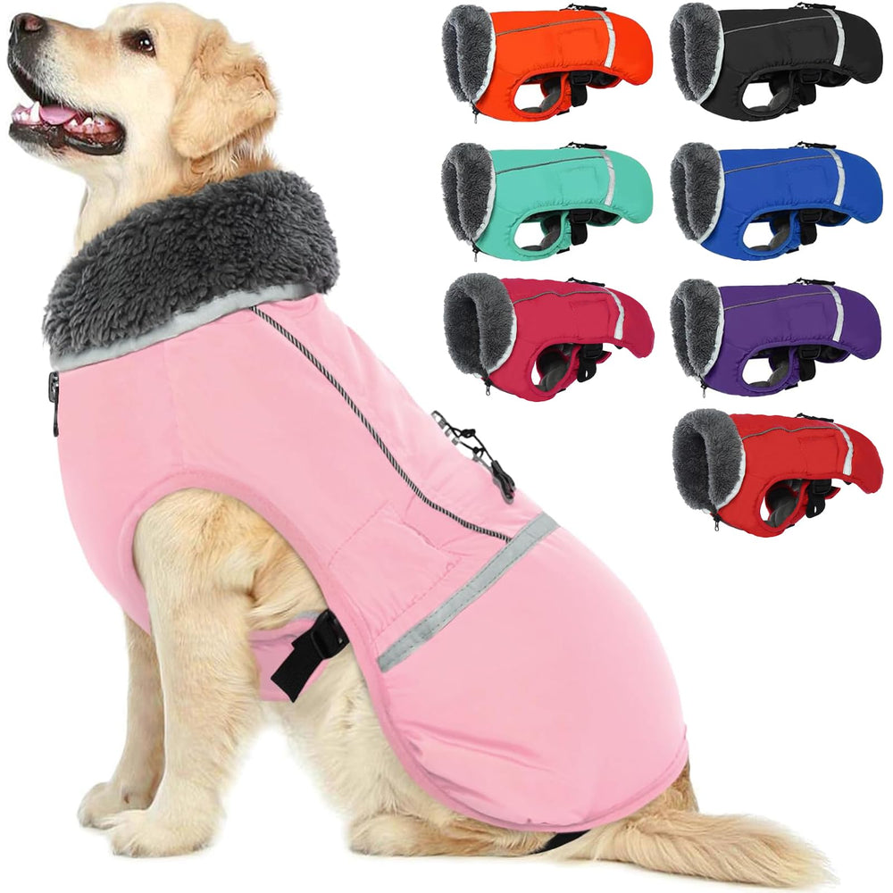 QBLEEV manto para perro cálido, vista frontal para paseos en frío