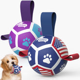 QDAN pelotas para perro pequeño 3-5 pulgadas con correa larga, para lanzar y jugar.
