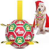 QDAN bola navideña con cinta para perros, juego festivo