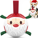 QDAN Pelota navideña para perro con correa, ideal para jugar al aire libre