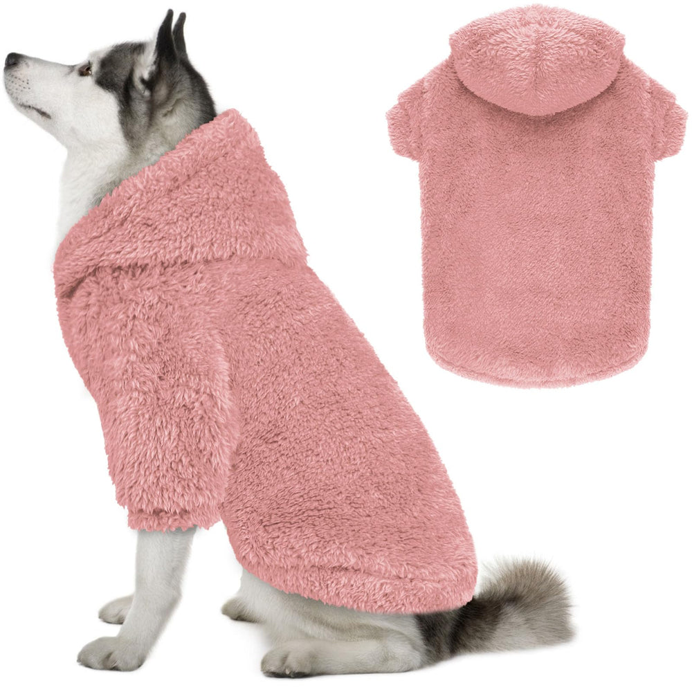 QDYU suéter para perro grande, peluche doble cara, caliente y cómodo para paseos.