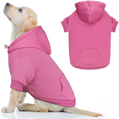 QDYU sudadera para perro grande rosa, suave y cálida para paseos diarios.