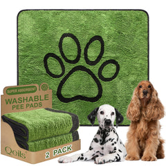Qeils almohadilla para perros con capa verde suave, ideal para entrenamiento de baño