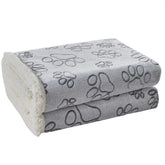 Manta Qeils impermeable gris con huellas para perros grandes, protege muebles.