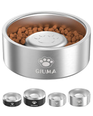 Qiuma tazón lento para perros en acero inoxidable, ayuda a comer más despacio.