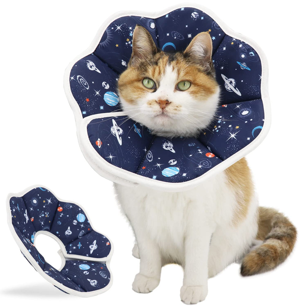 QIYADIN collar-gato-recuperacion-ajustable: protección suave y ajuste cómodo para la recuperación.