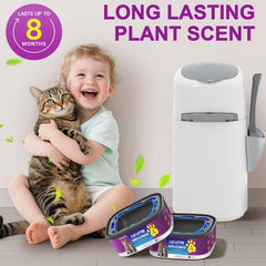 Qltytoy aroma lavanda natural en bolsas para arena de gato.