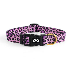 QQPETS collar ajustable con diseño floral rosa, ideal para paseos diarios.