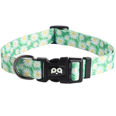 Collar QQPETS con estampado floral rosa multicolor, ideal para paseos diarios