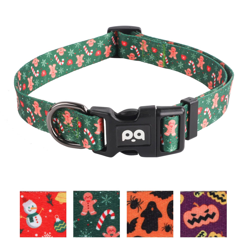 Collar QQPETS ajustable con flor rosa multicolor para paseos cómodos