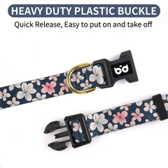 QQPETS collar floral rosa para perros, ajuste cómodo y seguro.