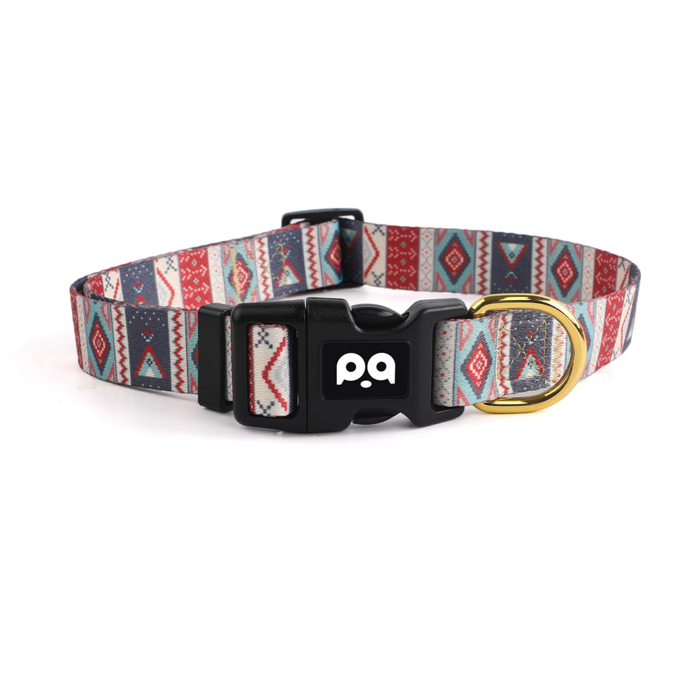 QQPETS collar ajustable con estampado floral rosa, ideal para paseos diarios