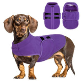 Queenmore chaleco perro XXS lavanda frontal, mantiene al perro cálido y cómodo