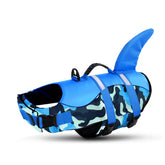 Queenmore chaleco salvavidas para perro ripstop azul camuflado ofrece seguridad en agua y durabilidad