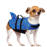 Queenmore chaleco salvavidas para perro con aleta de tiburón, ideal para nadar y destacar.