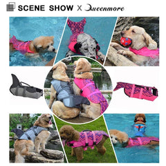 Queenmore chaqueta salvavidas para perro en tamaño mediano, ajuste cómodo.