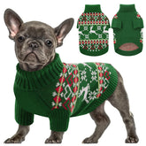 Queenmore sudadera navideña con cuello alto mantiene calentito al perro.