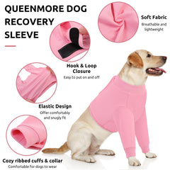 Queenmore manga con cierre de gancho y bucle ajustable facilita ponértela y se adapta al tamaño del perro.