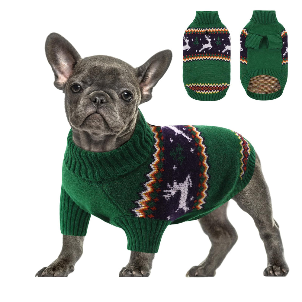 Queenmore sudadera navidad perro cuello alto para calor y confort