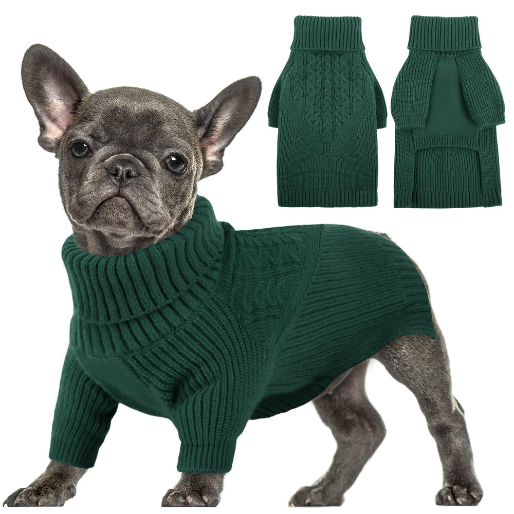 Queenmore sudadera para perro mediano con textura de punto suave para abrigo cálido.