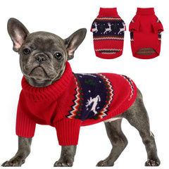 Queenmore sueter navidad perro cuello alto, ideal para paseos fríos.