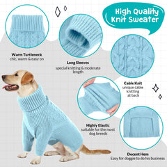 Queenmore suéter para perro azul, tejido suave que conserva el calor en días fríos