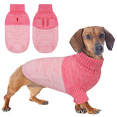 Queenmore suéter para perro grande en rosa, cuello alto y ajuste cómodo para el frío.