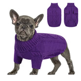 Queenmore suéter para perro pequeño con trenza y cuello alto, cálido para días fríos.