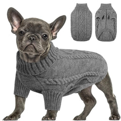 Queenmore suéter de punto denso con cuello alto para perro pequeño, ideal para días fríos.