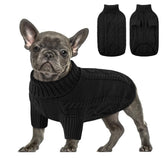 Queenmore suéter para perro pequeño negro, frontal; mantiene calor durante paseos fríos