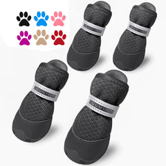 Zapatillas QUMY para perros pequeños, juego de 4 piezas para paseos diarios.