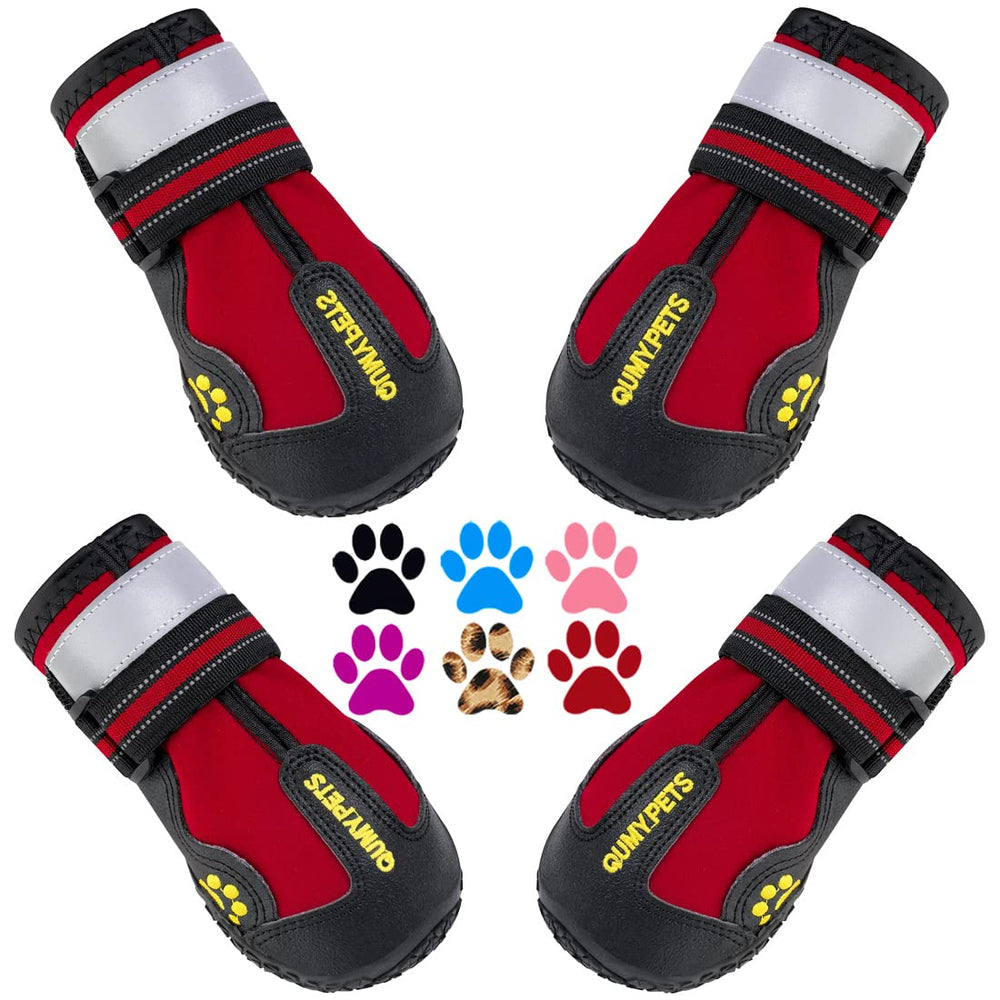 Zapatillas QUMY para perros grandes, vista superior, ajuste cómodo para paseos al aire libre.