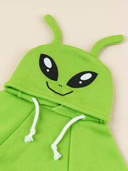 QWINEE Alien Dog Hoodie cierre fácil: puesta rápida para mascotas