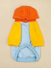 QWINEE Suéter tono naranja-azul, estilo llamativo para paseos diarios.