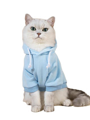 QWINEE sudadera para mascotas capucha azul claro XX-Small, ideal para días fríos
