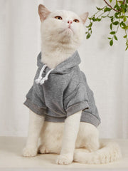 QWINEE sudadera con capucha para perros, vista trasera, estilo moderno en gris cadete.