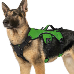 Arnés rabbitgoo anti escape verde para perros grandes, ideal para paseos seguros.