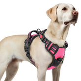 Arnés rabbitgoo para perro grande rosa con 3 hebillas para ajuste fácil