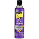 Raid Eliminador de pulgas: botella aerosol con espuma para alfombras.