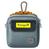 Raisingwell bolsa de golosinas para perro con mosquetón y correa, ideal para paseos prácticos.