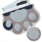 Rarenut Tapete para arena de gatos 24x16, azul gris, atrapa arena y evita suciedad.