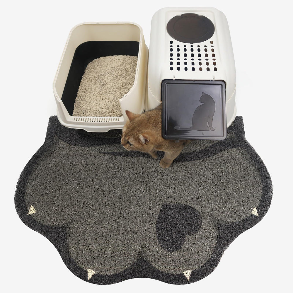 Rarenut alfombra de arena para gatos de 35x24, recoge arena y protege el suelo