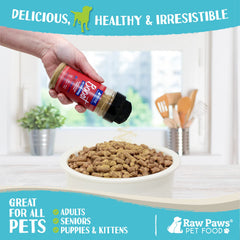 Raw Paws higado de res liofilizado en frasco para almacenamiento práctico