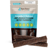 Raw Paws tiras de venado jerky para perros, snack sabroso y natural.