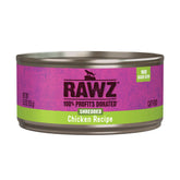 Rawz gato conserva desmenuzado pollo, proteína real en cada bocado.