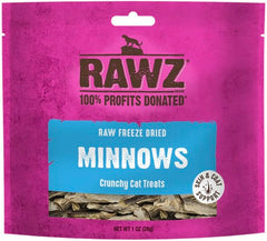 Premios crujientes Rawz de pececillos para gatos, ideal para entrenamiento